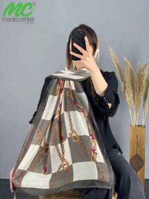 شال زنانه نخی طرح زنجیری کد 1634