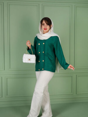 مانتو دخترانه کتان یقه شکاری کد 2359 بابوس