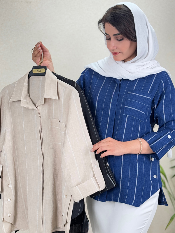 شومیز بغل دکمه شنه 1 شومیز بغل دکمه شنه 51986