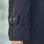 Two-button raincoat with elastic waist4