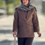 Double breasted camo coat