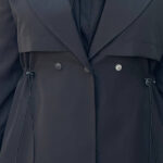 Two-button raincoat with elastic waist3