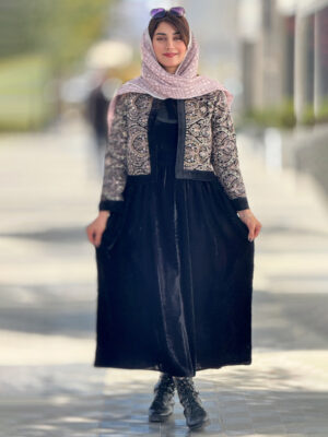 کت و سارافون مخمل 1040 13 Velvet coat and sundress1