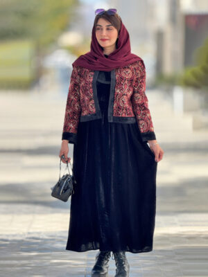 Velvet coat and sundress2