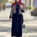 Velvet coat and sundress4