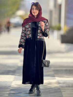Velvet coat and sundress4