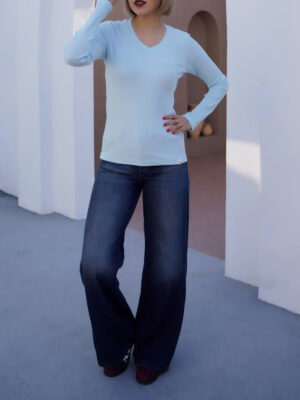 بلوز یقه هفت کبریتی 4034