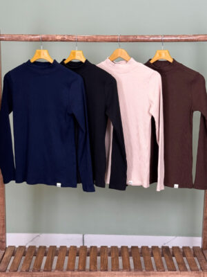 Plain cuffed match blouse1