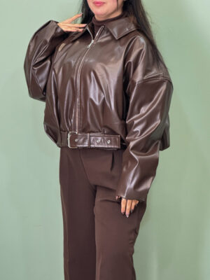 کت چرم کمردار شرلی 10127