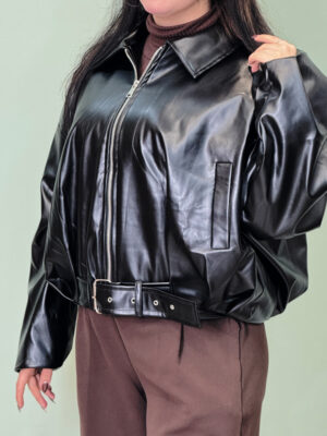 Shirley waisted leather jacket5