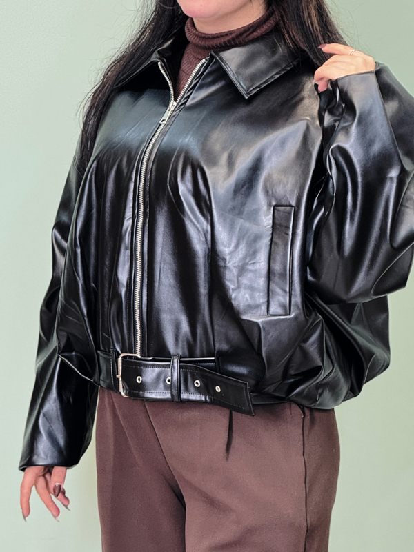 Shirley waisted leather jacket5