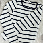 Striped knit adobe crop top
