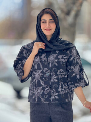 Patterned single-breasted dress4