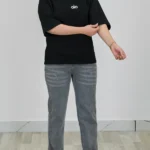 شلوار جین واید 2074 با تیشرت مشکی