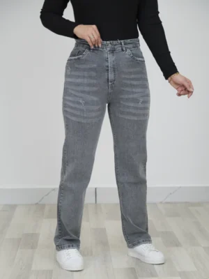 شلوار جین واید 2074 طوسی رنگ