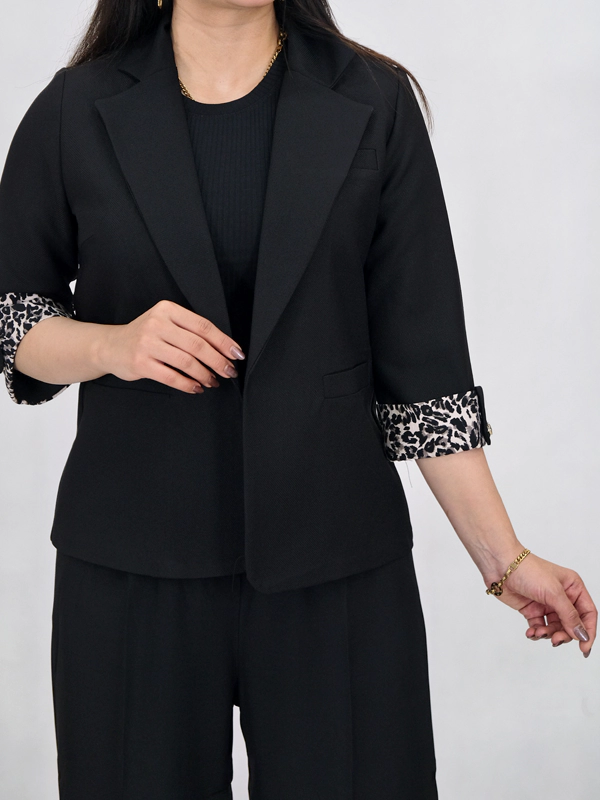 کت آستین پلنگی 10269 مشکی