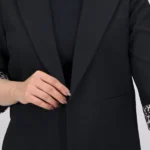 کت آستین پلنگی 10269 نمای جلو مشکی