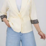 کت آستین پلنگی 10269 لیمویی