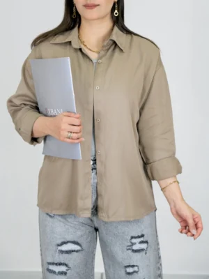 شومیز سیلک مانتویی کوتاه مدل 10305