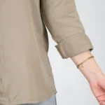 شومیز سیلک مانتویی 10305 جذاب نسکافه ای