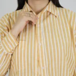 شومیز راه راه لینن 10301 جلوبسته