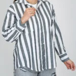 شومیز راه راه لینن 10301 طرح 5