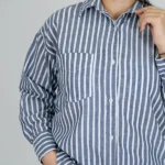 شومیز راه راه لینن 10301 جلوبسته