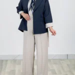 ست کت و شلوار زنانه 10273 سرمه ای