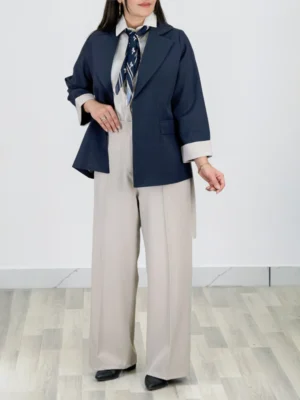 ست کت و شلوار زنانه 10273 سرمه ای