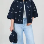 ست شومیز و کلاه الو 10362 سرمه ای