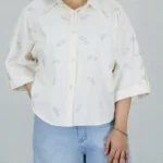 ست شومیز و کلاه الو 10362 سفید