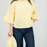 ست شومیز و کلاه الو 10362 زرد