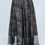 دامن توری بلند مشکی مجلسی مدل 20100 نمای جلو