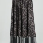 دامن توری بلند مشکی مجلسی مدل 20100 نمای کامل