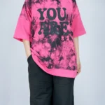 ست تیشرت شلوار 10363 سرخابی