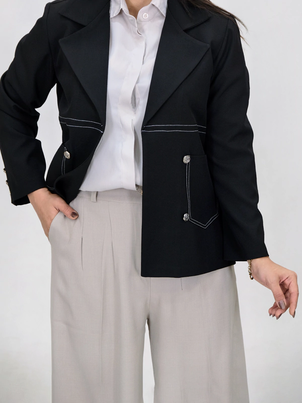 کت مشکی مزونی 10379