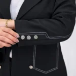 کت مشکی مزونی 10379 آستین دکمه دار