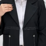کت مشکی مزونی 10379 نمای جلو