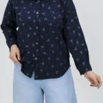 شومیز پاپیون 10354 تنخور سرمه ای