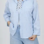 شومیز پاپیون 10354 آبی