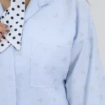 شومیز پاپیون 10354 یقه آبی