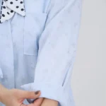 شومیز پاپیون 10354 آستین آبی