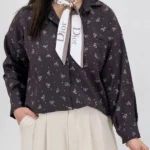 شومیز پاپیون 10354 تنخور آبی