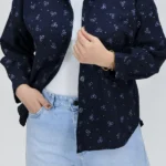 شومیز پاپیون 10354 سرمه ای