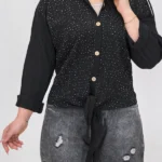 شومیز گره ای نگین دار 10323 مشکی