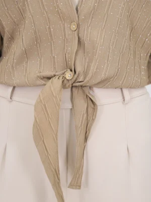 شومیز گره ای نگین دار مدل 10323