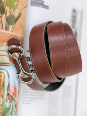 کمربند چرم سگگ فلزی مدل 6071