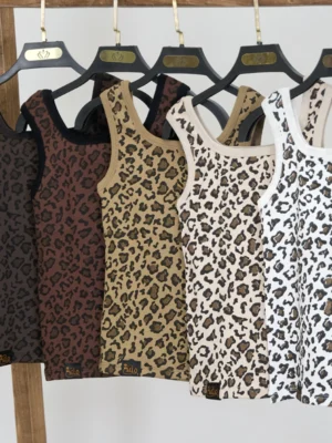 تاپ پلنگی یقه هفت زنانه مدل 4073