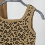 تاپ پلنگی یقه هفت 4073 آستین نسکافه ای