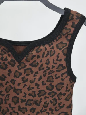 تاپ پلنگی یقه دلبری مدل 4076